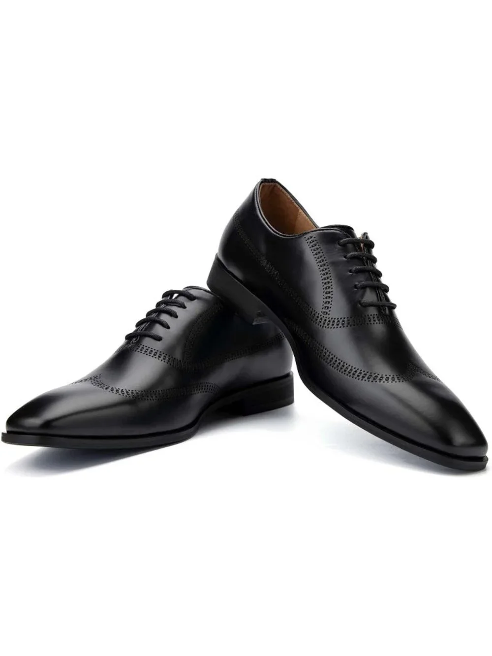 Men's Black Leather Lace Up Formal Business Casual Fashion Oxford Dress Shoes